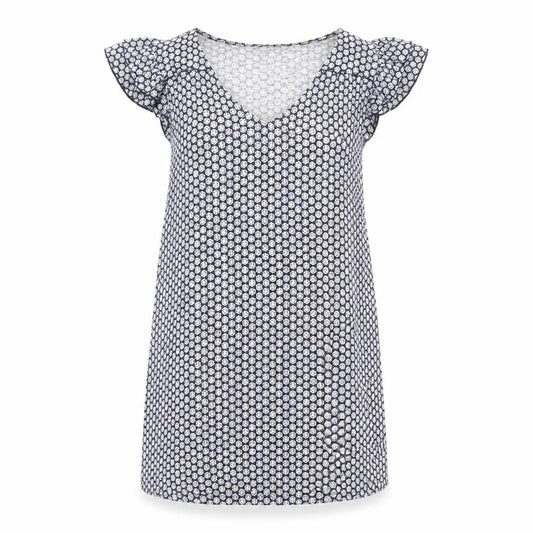 FatFace Womens Blue Geometric Cotton Modal Shift Dress Size 8