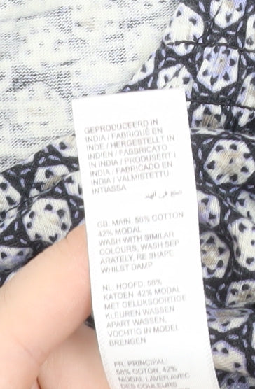FatFace Womens Blue Geometric Cotton Modal Shift Dress Size 8
