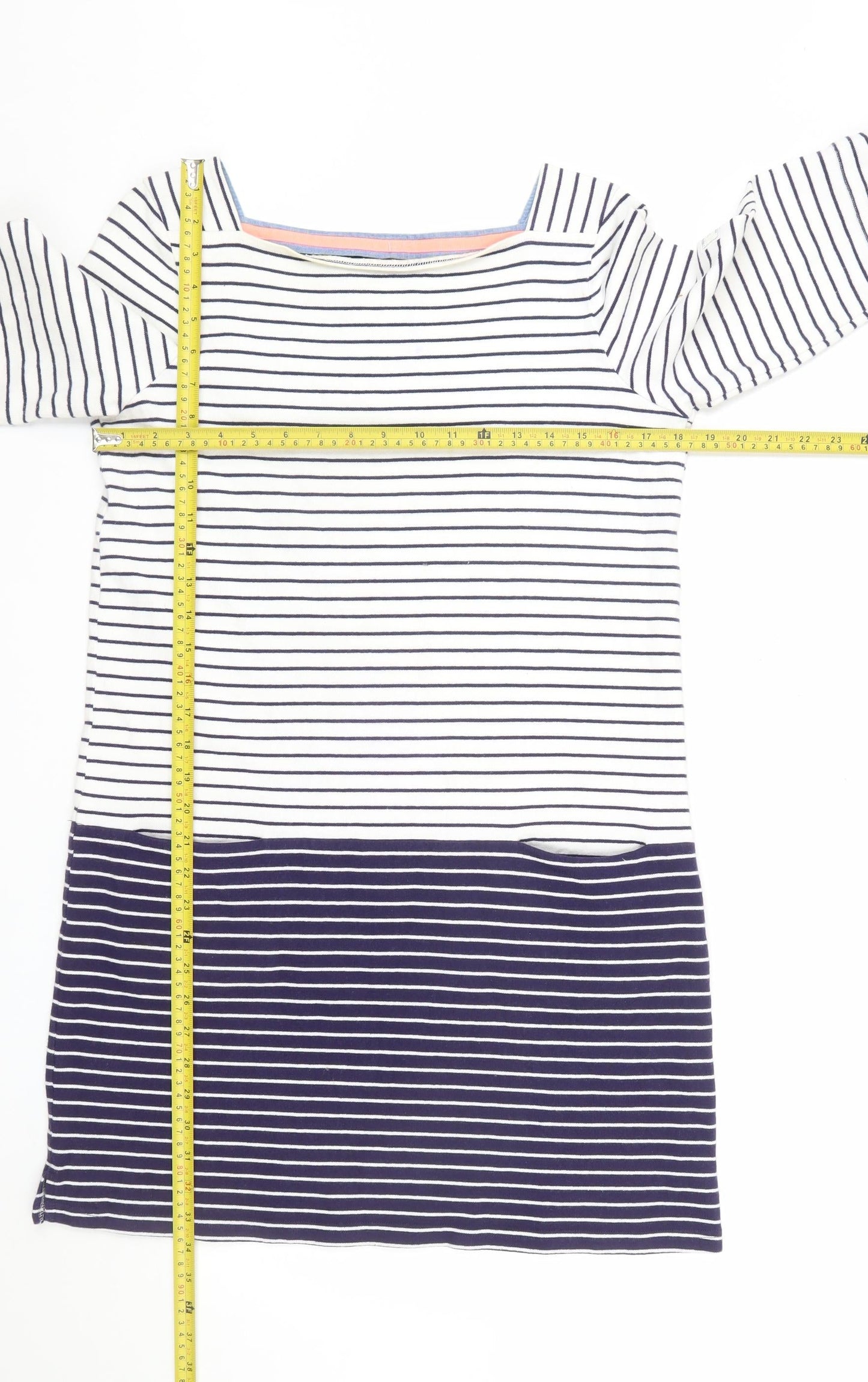 Joules Women Blue Striped Cotton Shift Dress Size 12