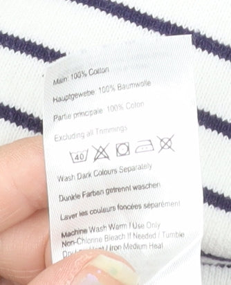Joules Women Blue Striped Cotton Shift Dress Size 12