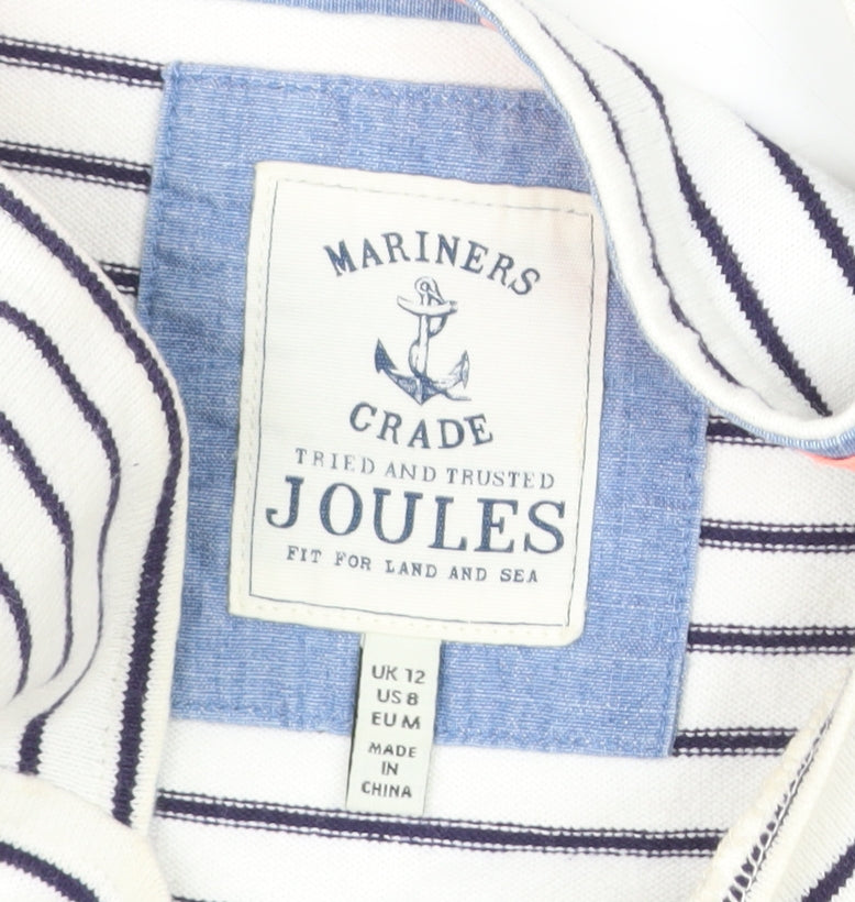 Joules Women Blue Striped Cotton Shift Dress Size 12