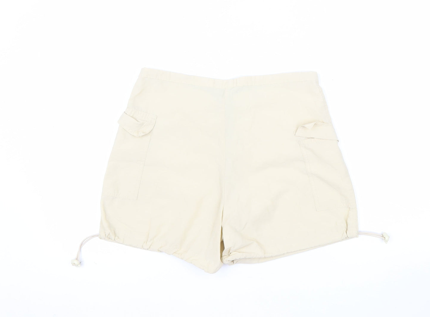 L.F.L Women Beige Cotton Nylon Cargo Shorts Size 12
