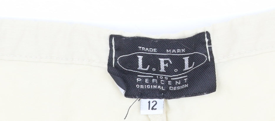 L.F.L Women Beige Cotton Nylon Cargo Shorts Size 12