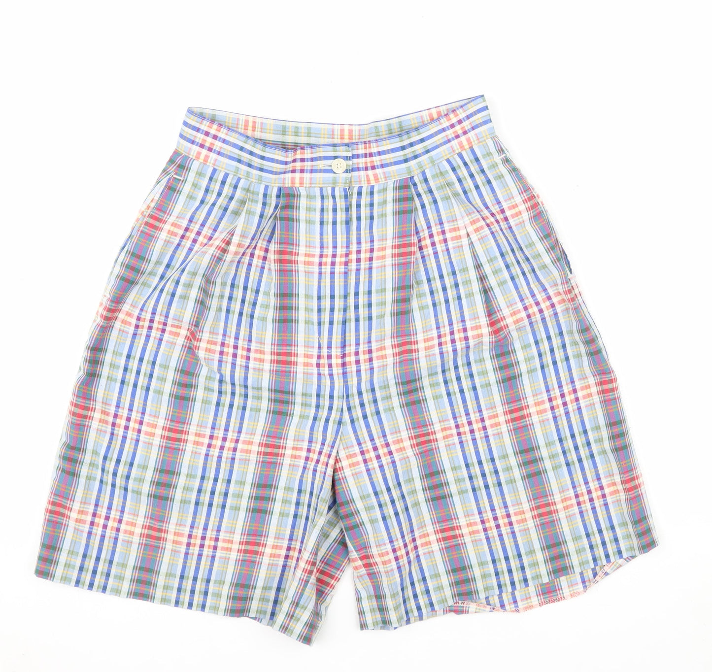 Next Womens Multicoloured Cotton Blend Pleated Chino Shorts Size 12