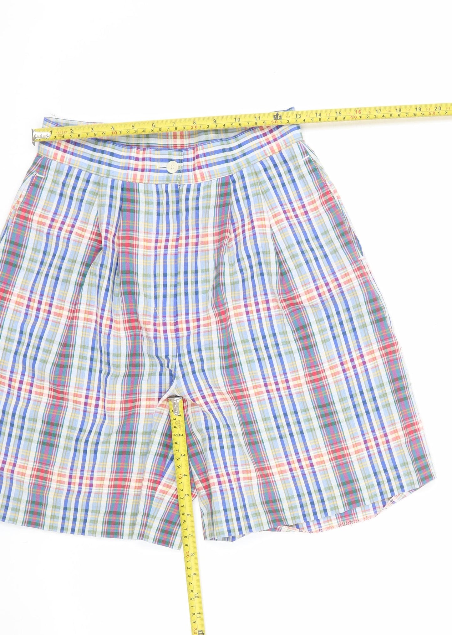Next Womens Multicoloured Cotton Blend Pleated Chino Shorts Size 12
