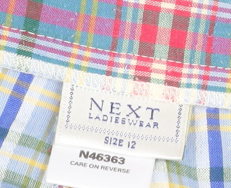 Next Womens Multicoloured Cotton Blend Pleated Chino Shorts Size 12