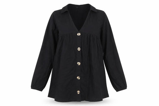 ASOS DESIGN Women’s Black Cotton Shirt Dress Size 8 Long Sleeve