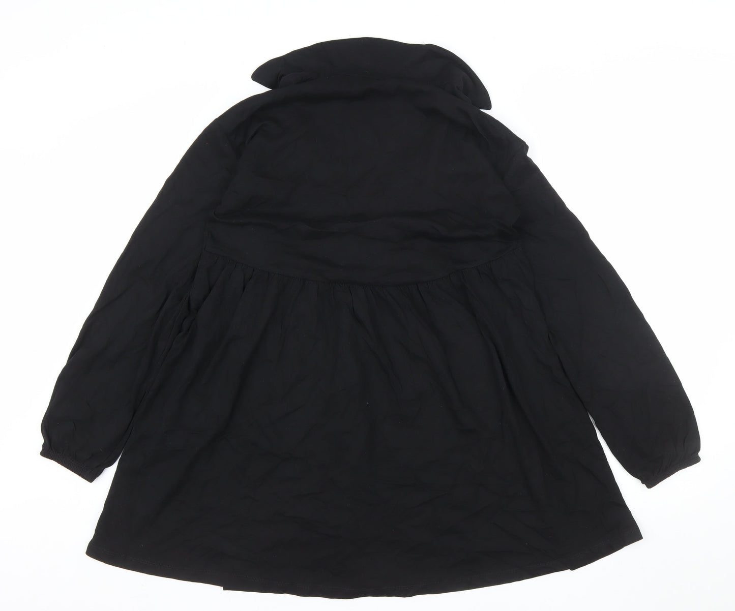 ASOS DESIGN Women’s Black Cotton Shirt Dress Size 8 Long Sleeve