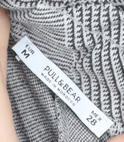 Pull & Bear Womens Grey Check Paperbag Shorts Size 12