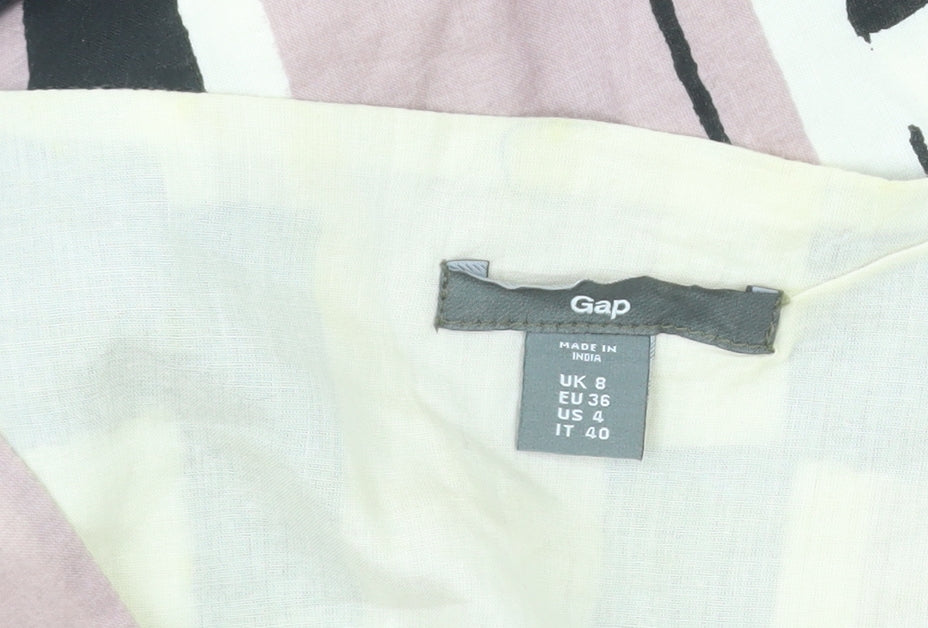 Gap Women’s Multicoloured Wrap Dress UK 8 V-Neck Sleeveless Cotton