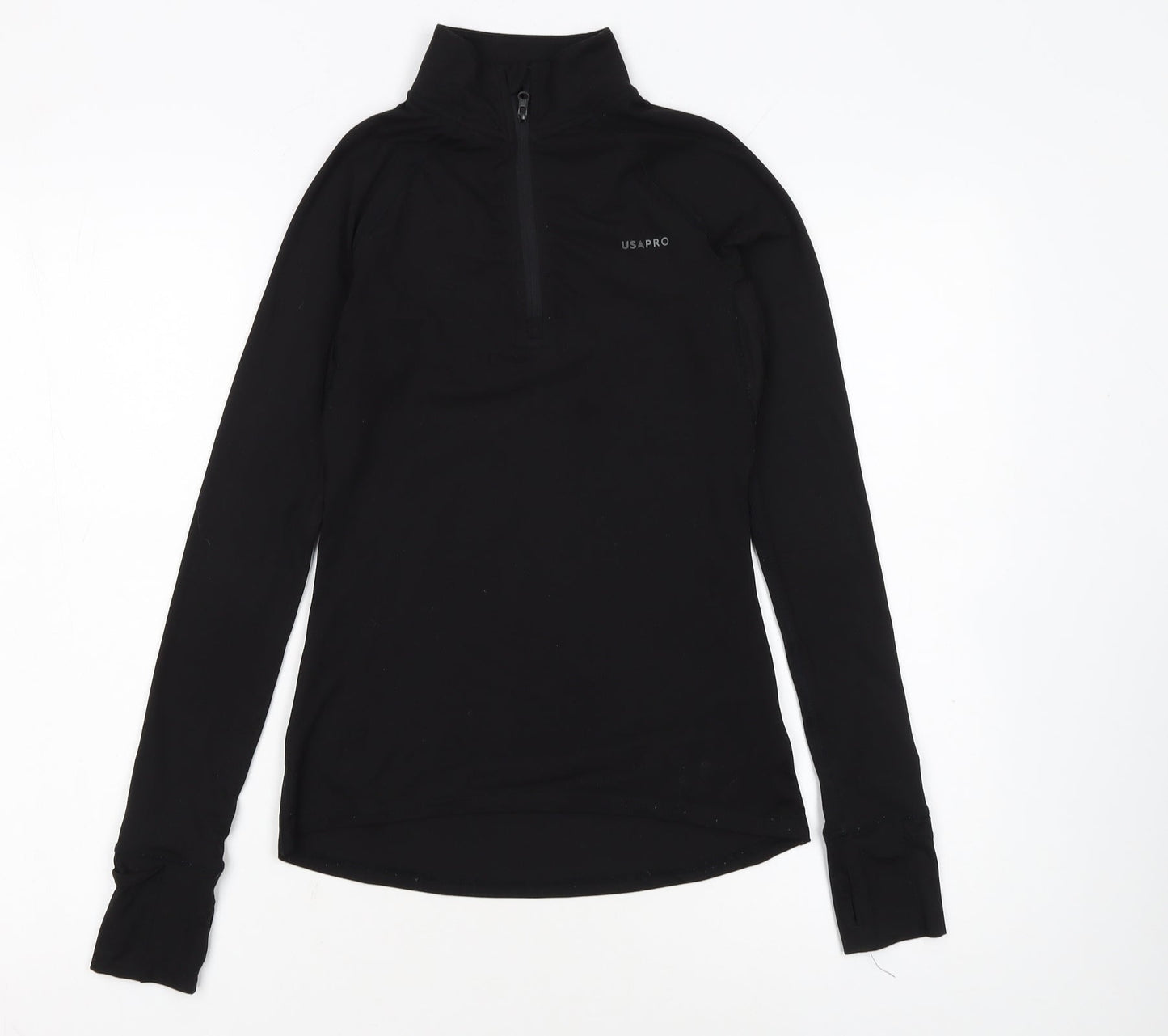 USA Pro Women's Black Half Zip Pullover Sweatshirt Size 6