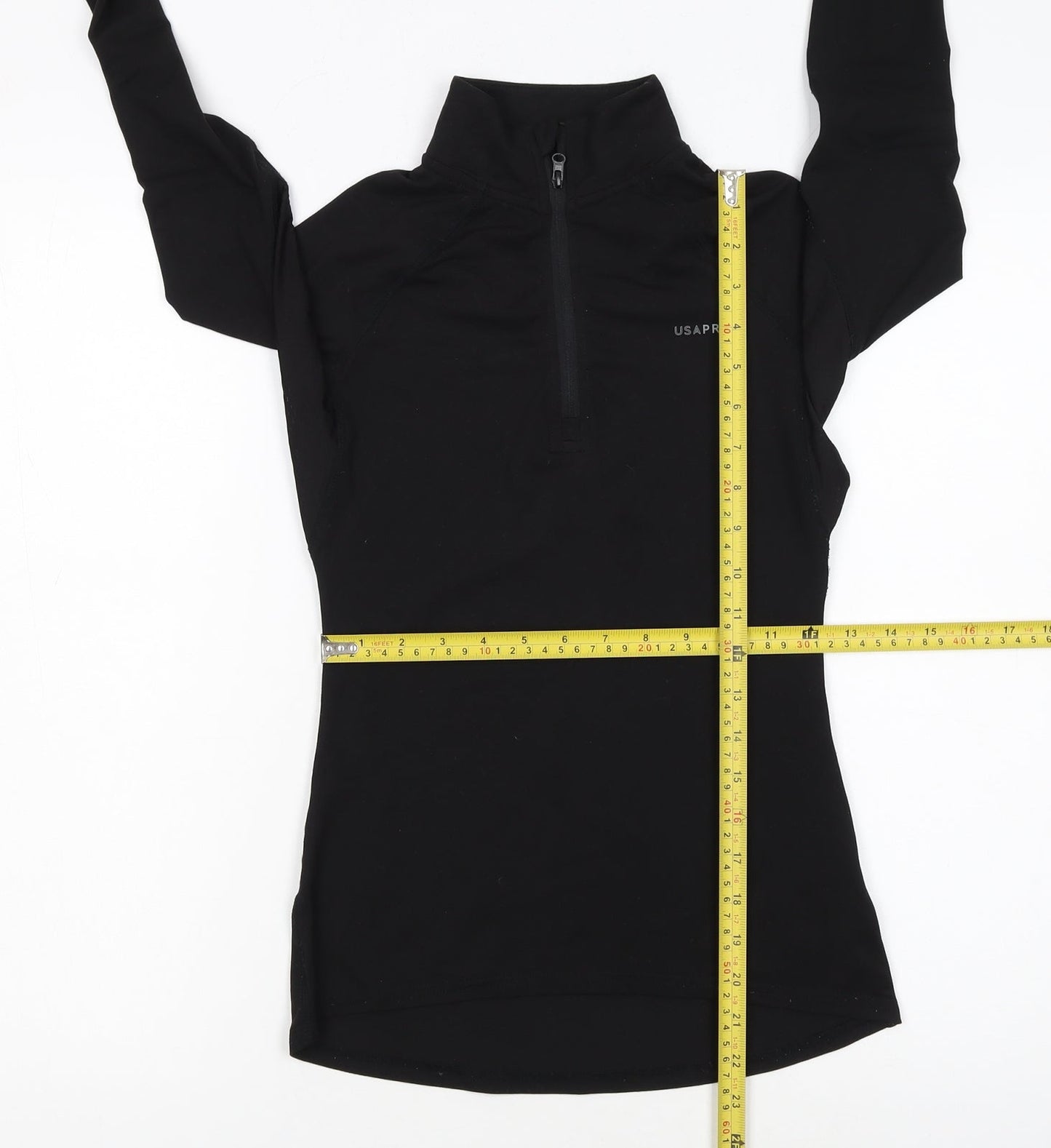 USA Pro Women's Black Half Zip Pullover Sweatshirt Size 6