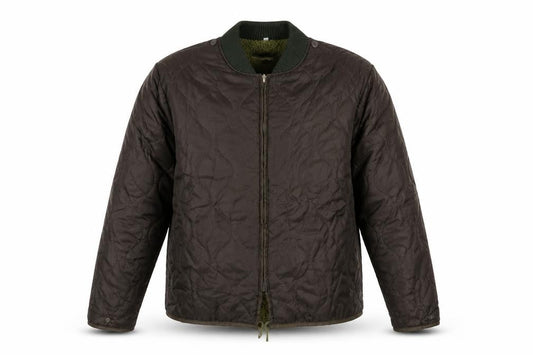 Brandit Men Brown Quilted Bomber Jacket 2XL Polyester Winter Lined
