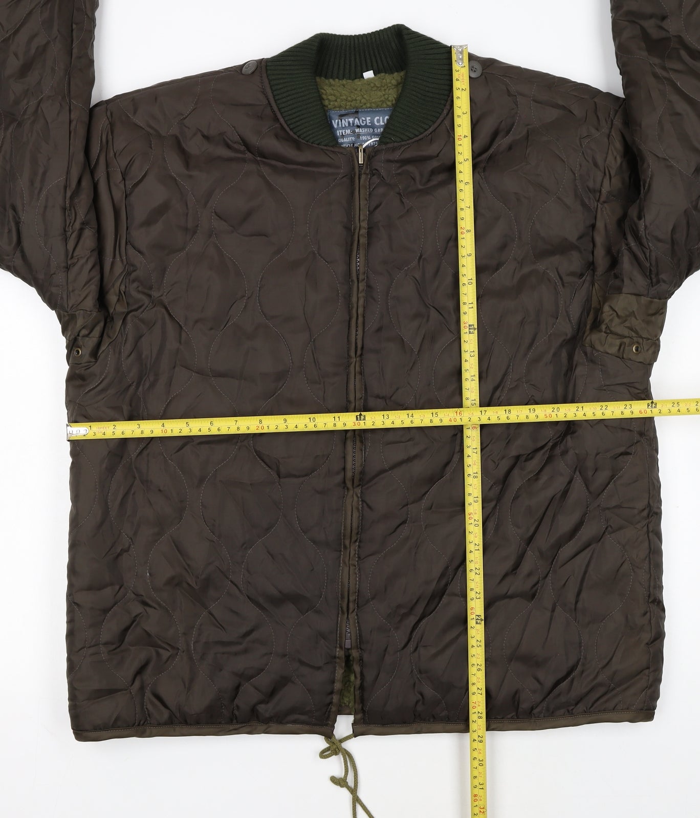 Brandit Men Brown Quilted Bomber Jacket 2XL Polyester Winter Lined