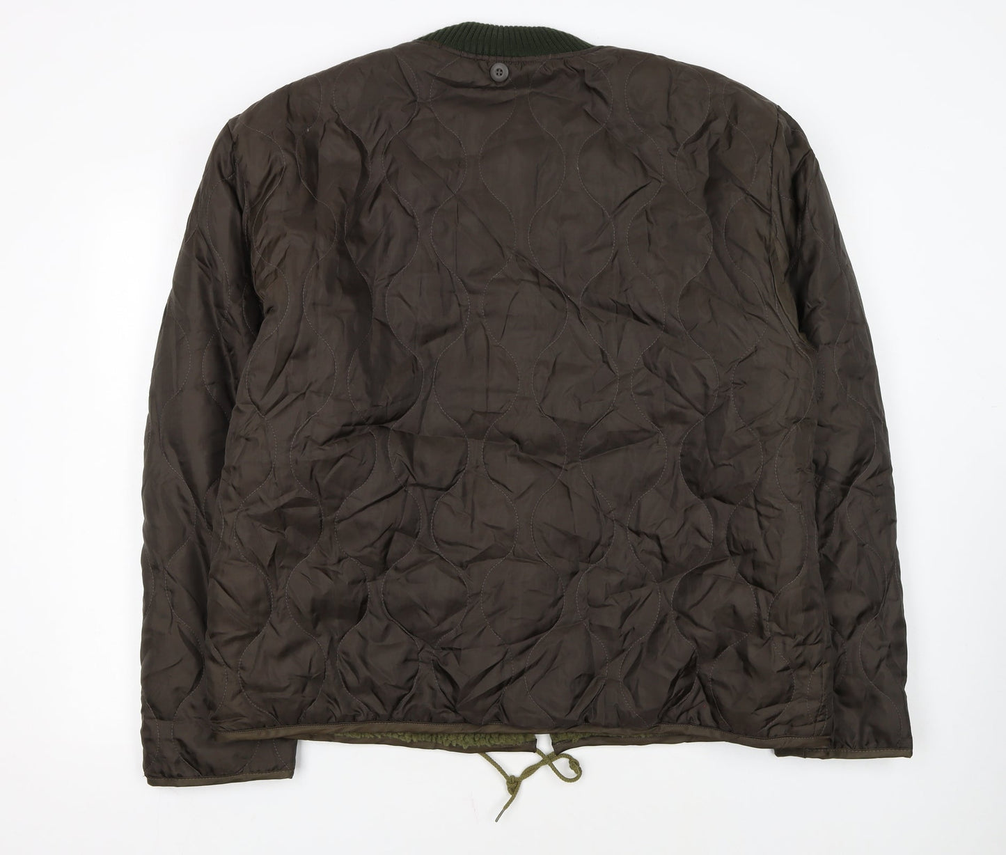 Brandit Men Brown Quilted Bomber Jacket 2XL Polyester Winter Lined