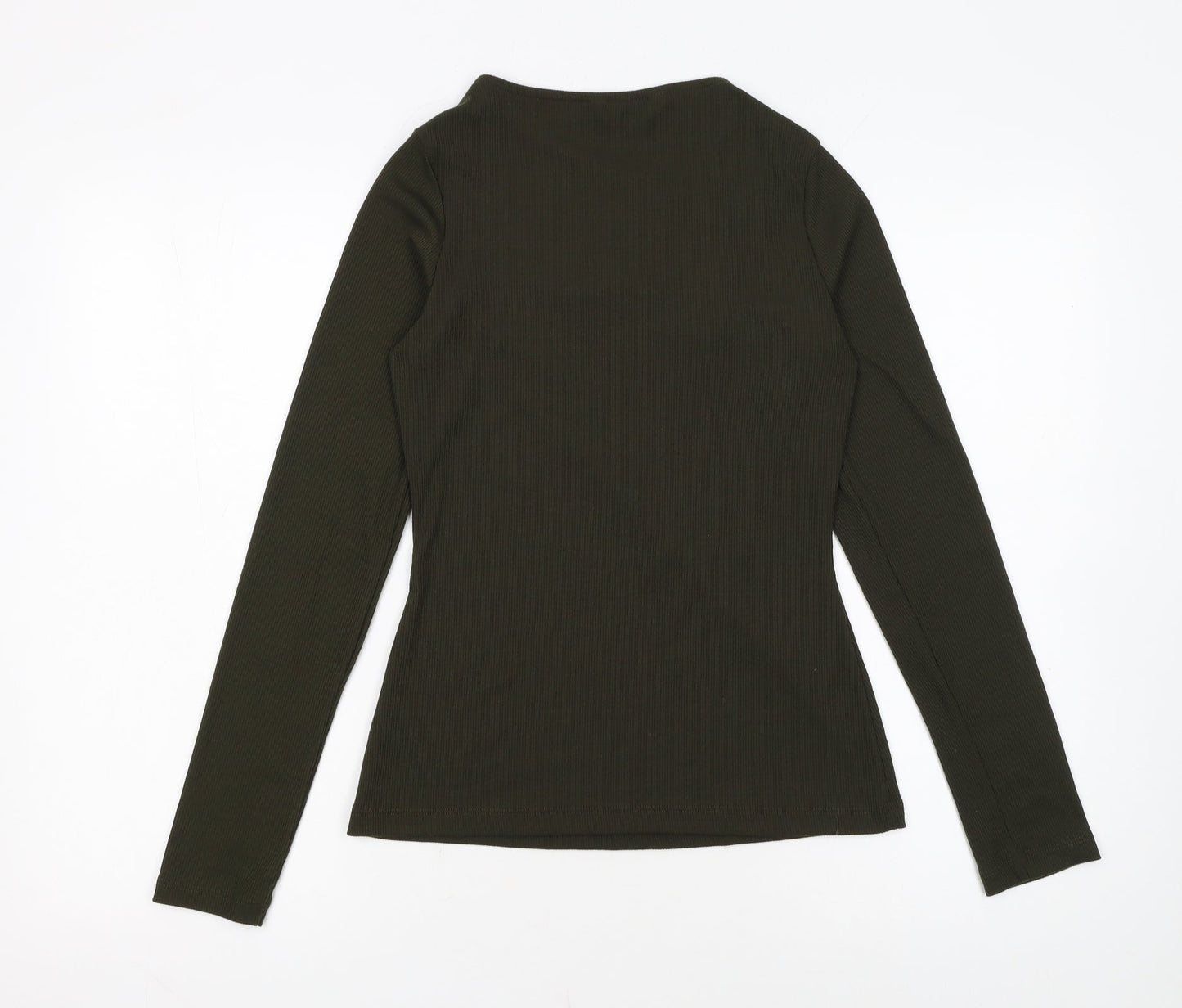 F&F Women's Green Long Sleeve Slim Fit Jersey Top Size 6