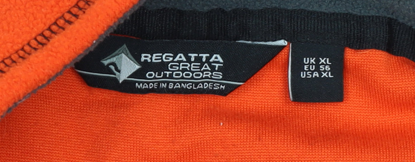 Regatta Mens Orange Fleece Sweatshirt XL Half Zip Outdoor Pullover