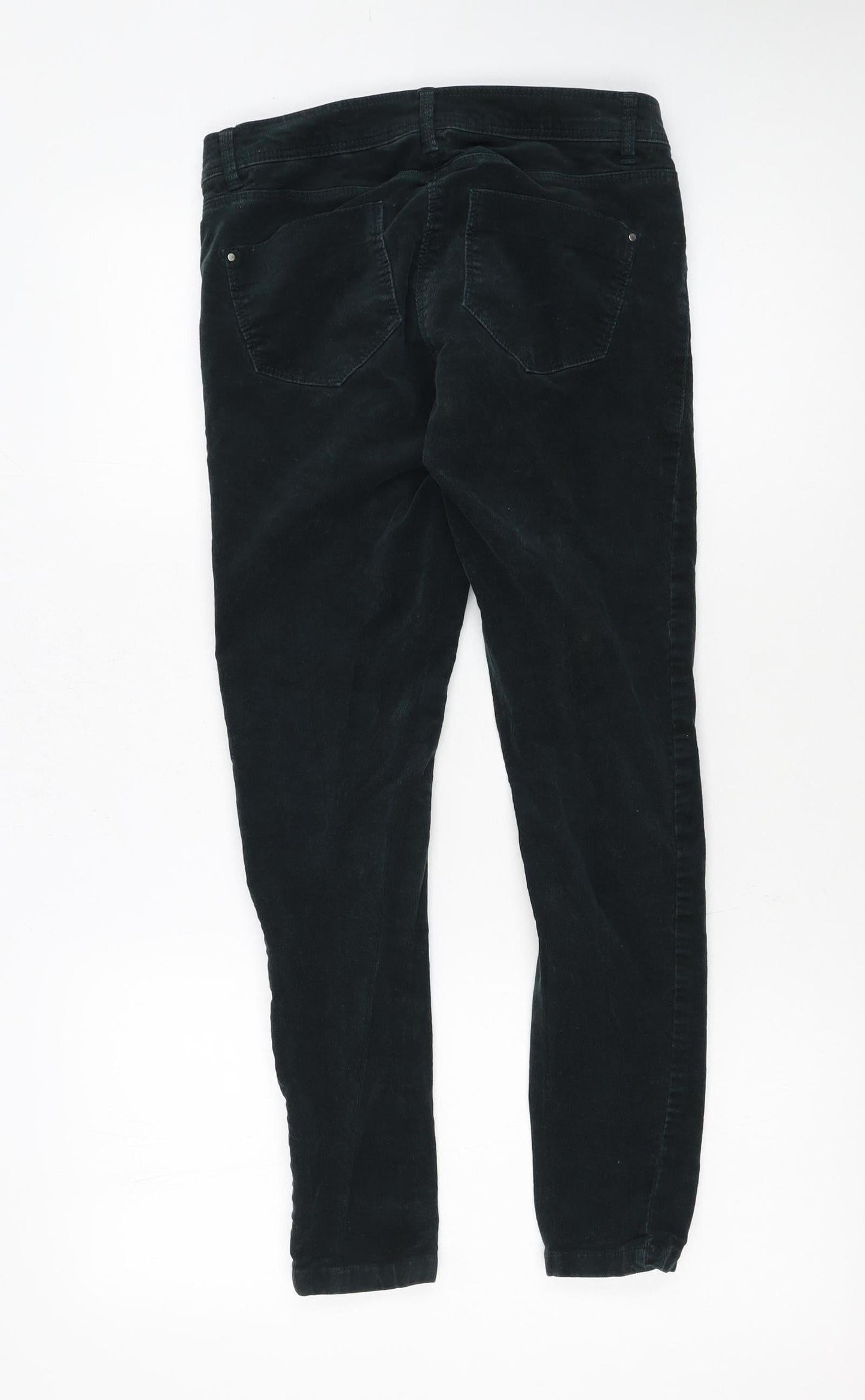 Dorothy Perkins Women Black UK 8 Petite Skinny Corduroy Trousers