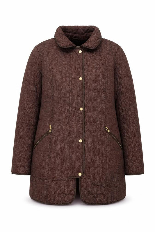Marks and Spencer Women's Brown Quilted Mid-Length Coat UK 20