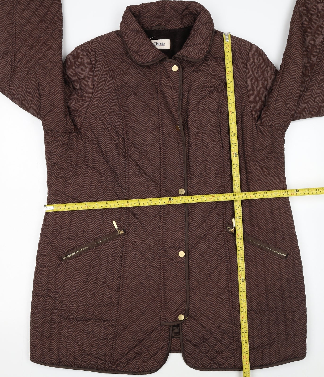 Marks and Spencer Women's Brown Quilted Mid-Length Coat UK 20