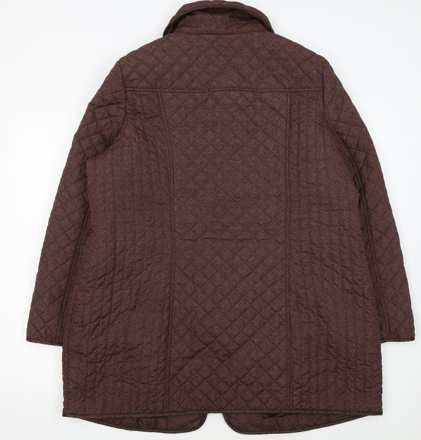 Marks and Spencer Women's Brown Quilted Mid-Length Coat UK 20