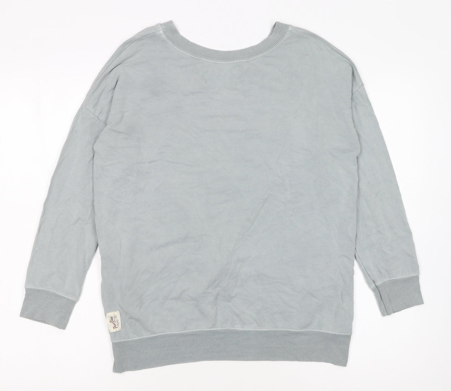 A Postcard from Brighton Womens Grey Silver Heart Pullover Sweatshirt Size S