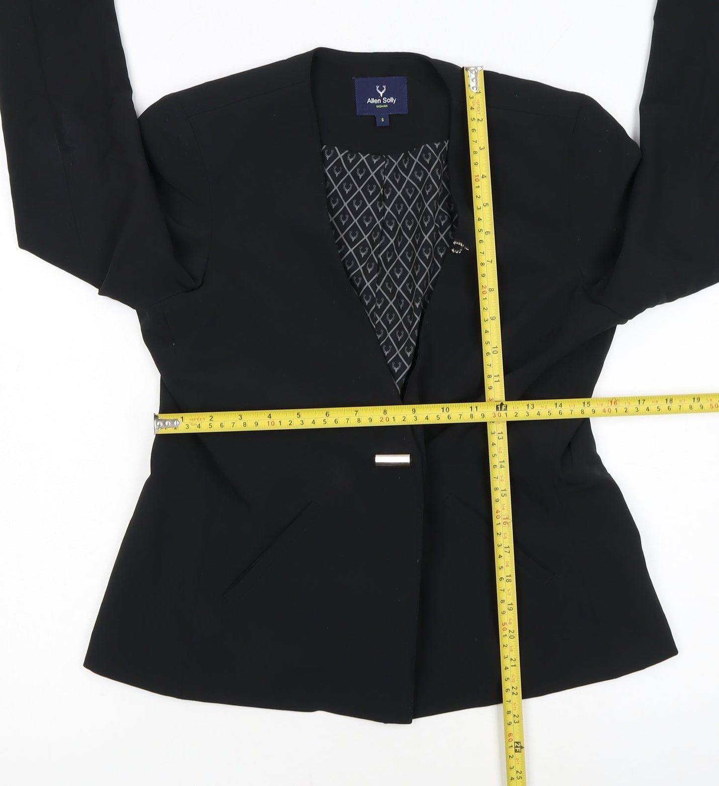 Allen Solly Woman Black Small Slim Fit Single-Breasted Blazer