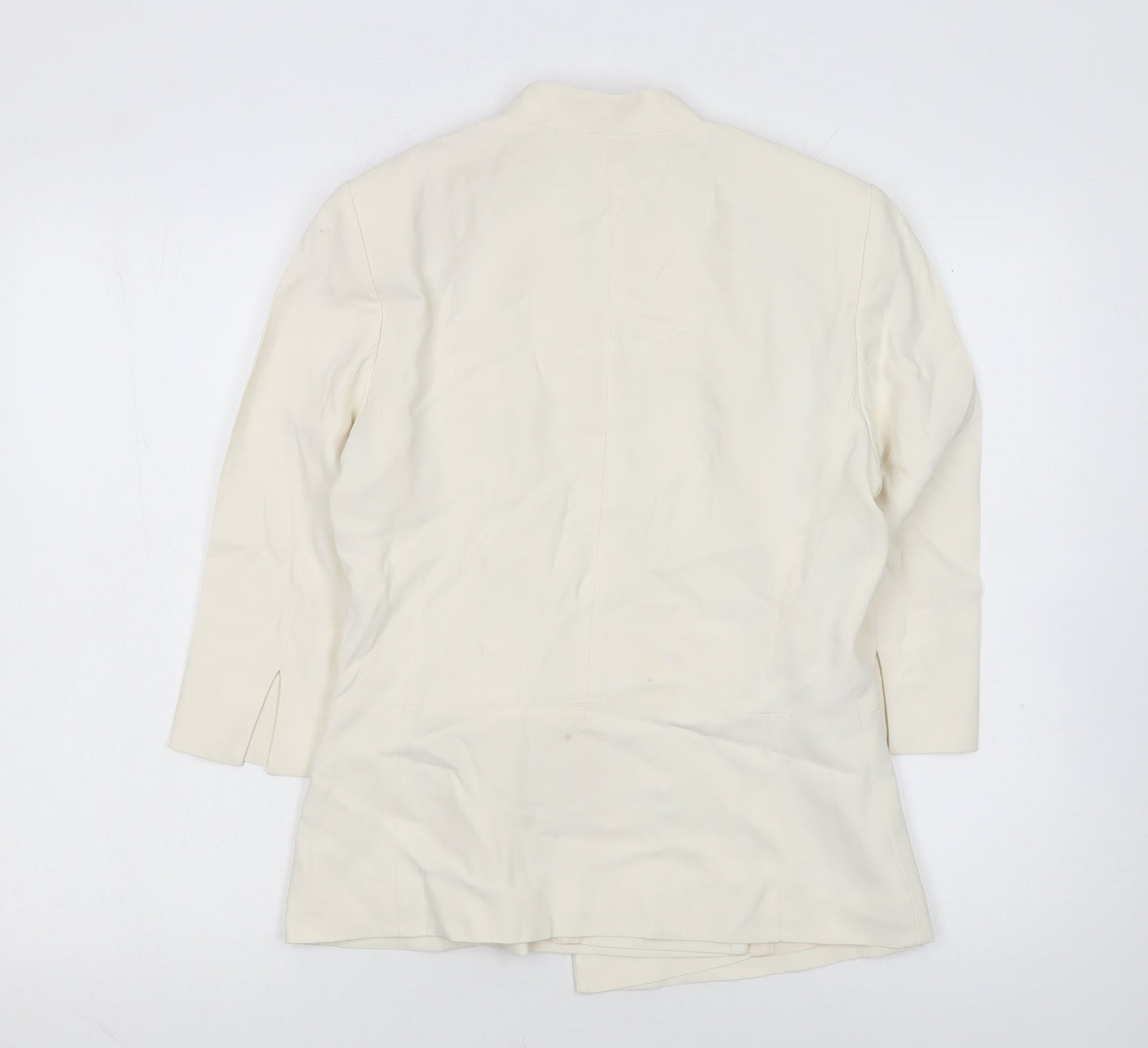 Phase Eight Women Ivory Size 12 Belted Crepe Blazer Jacket