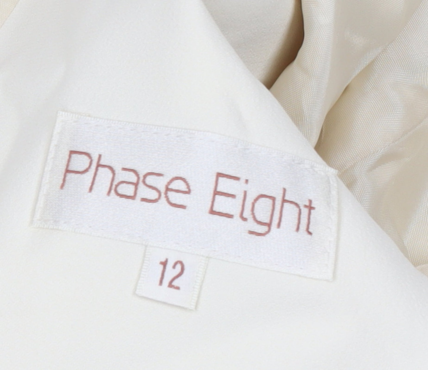 Phase Eight Women Ivory Size 12 Belted Crepe Blazer Jacket