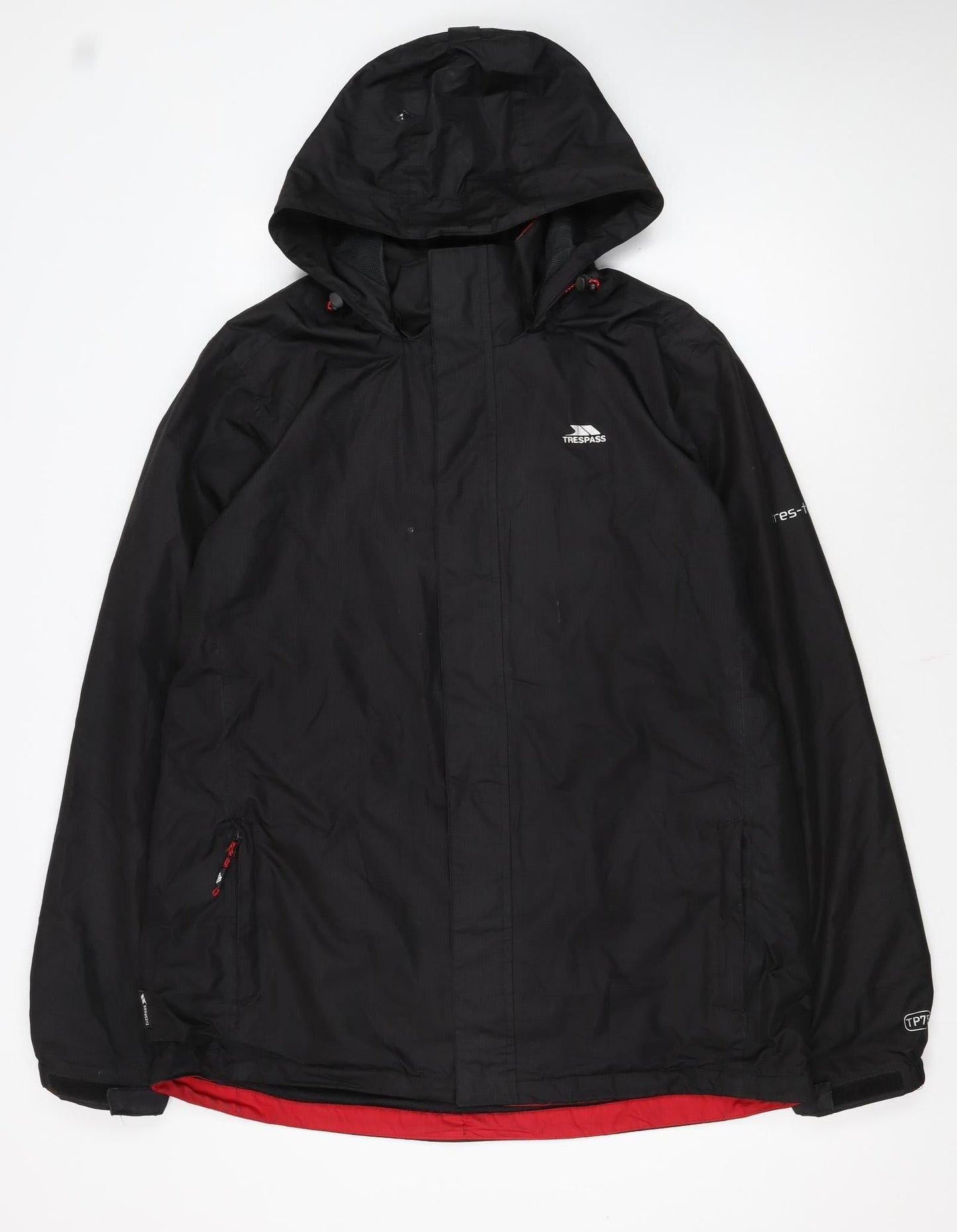 Trespass Men's Black Waterproof Hooded Rain Jacket L