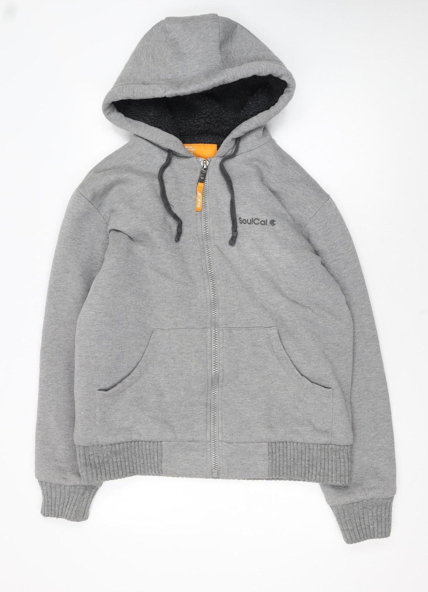 SoulCal Men's Grey Full Zip Hoodie Medium Fleece Lined