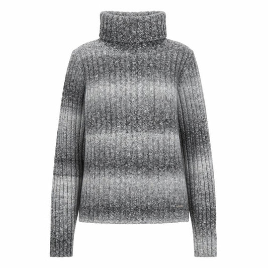 Hollister Women Grey Roll Neck Wool Blend Ribbed Jumper Size S
