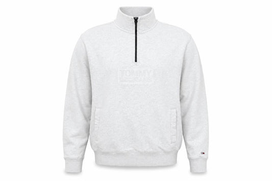 Tommy Jeans Men's Grey XL 1/2 Zip High Neck Sweatshirt
