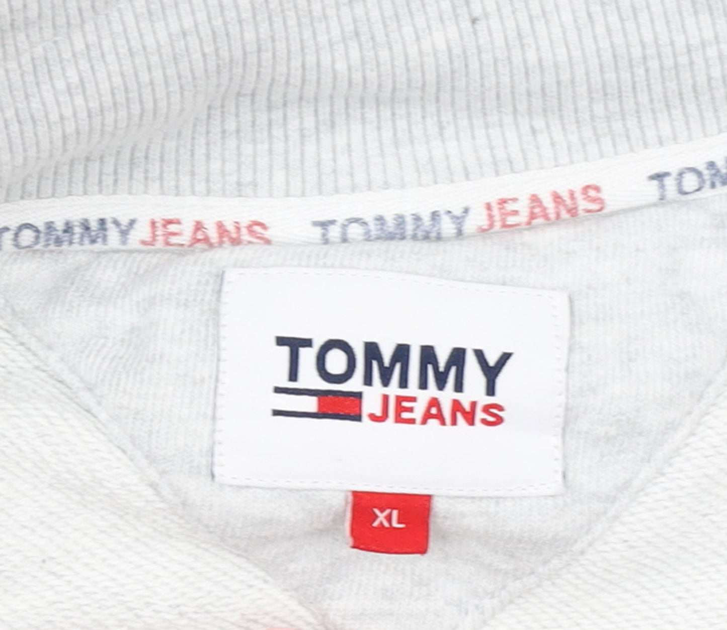 Tommy Jeans Men's Grey XL 1/2 Zip High Neck Sweatshirt