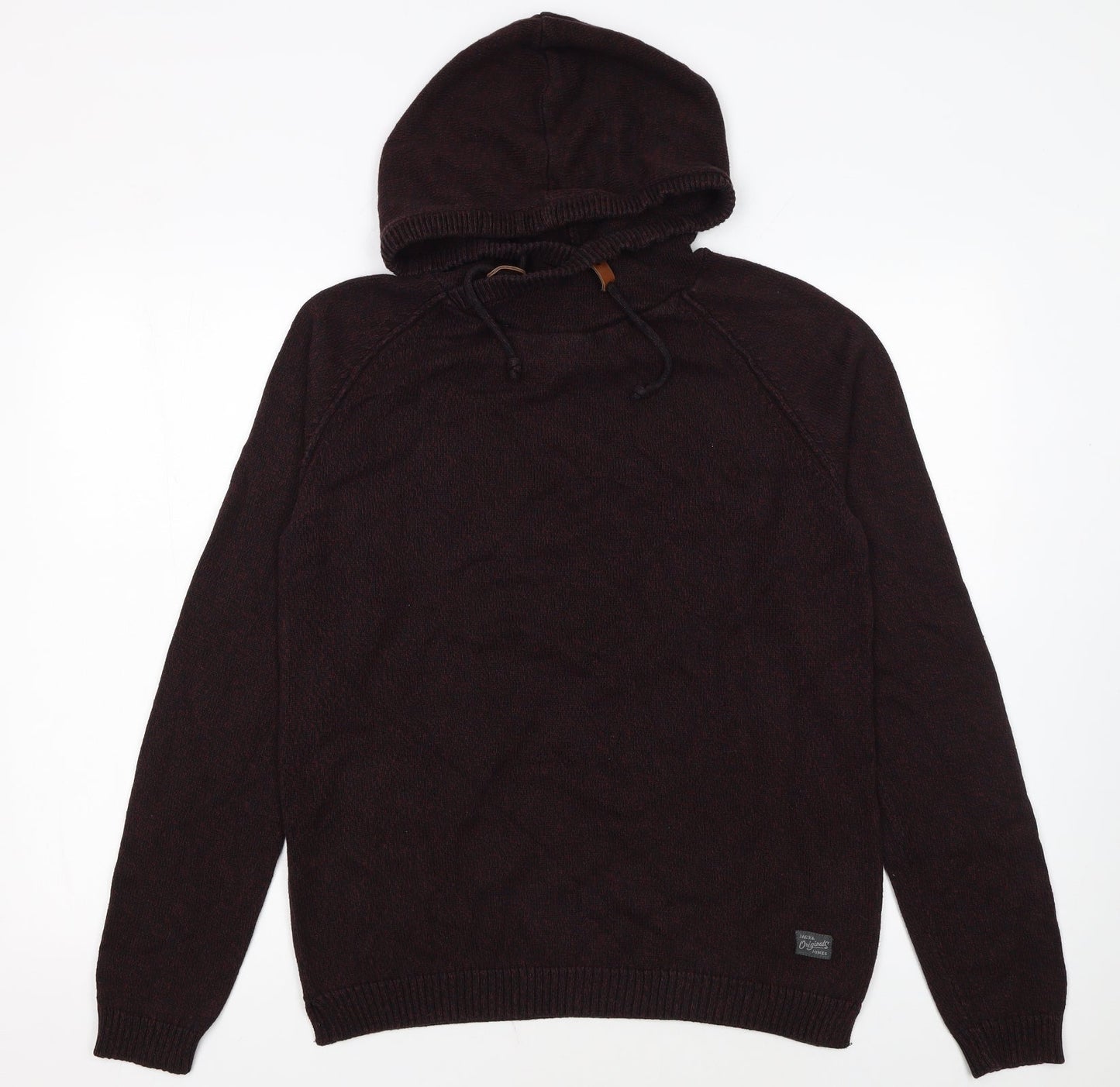 Jack & Jones Originals Men's Brown Knit Pullover Hoodie Size L