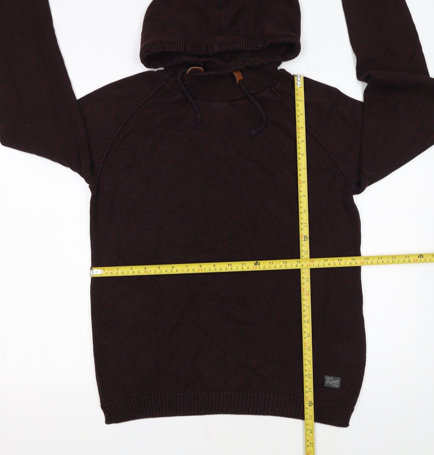 Jack & Jones Originals Men's Brown Knit Pullover Hoodie Size L