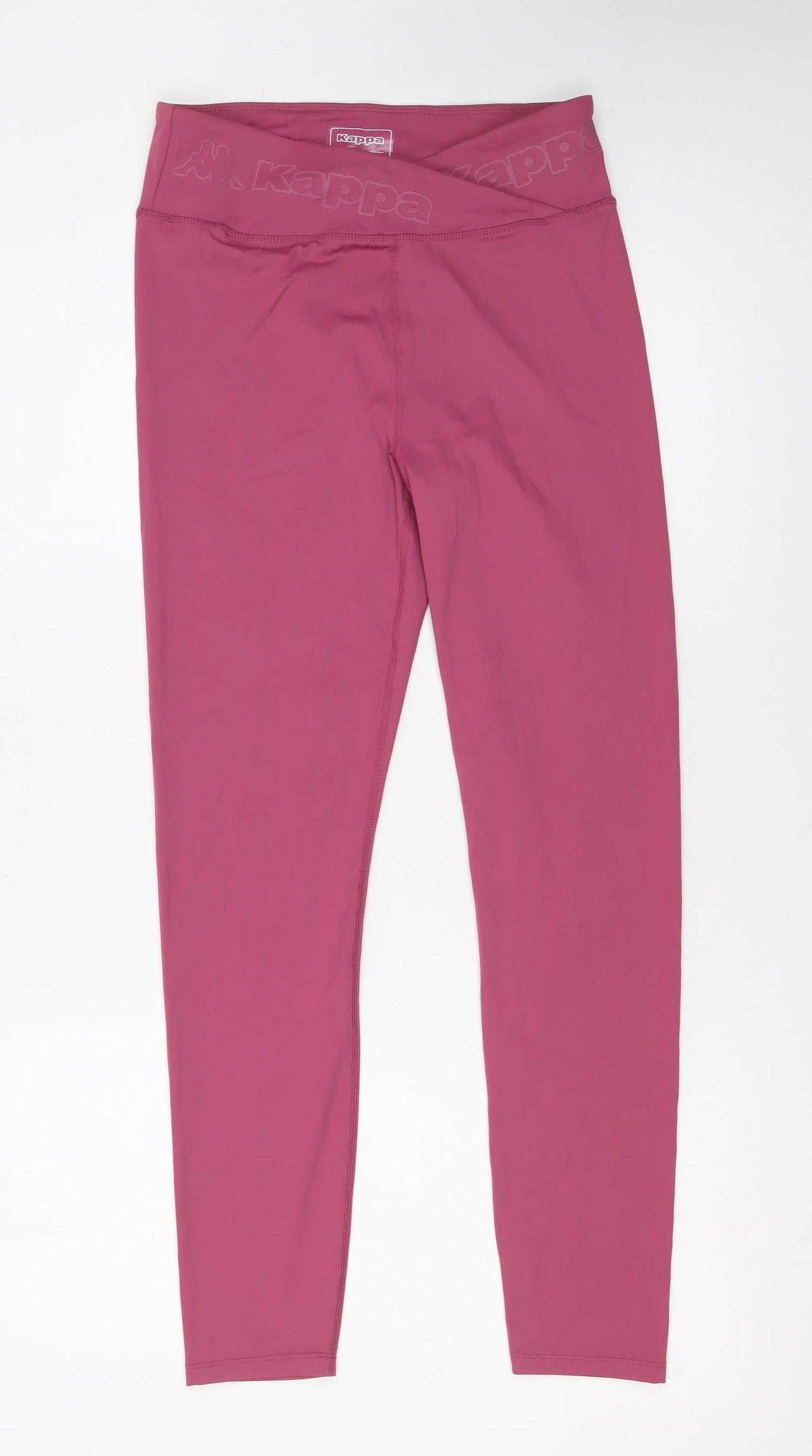 Kappa Women’s Pink Stretch Leggings S Mid Rise Sportswear
