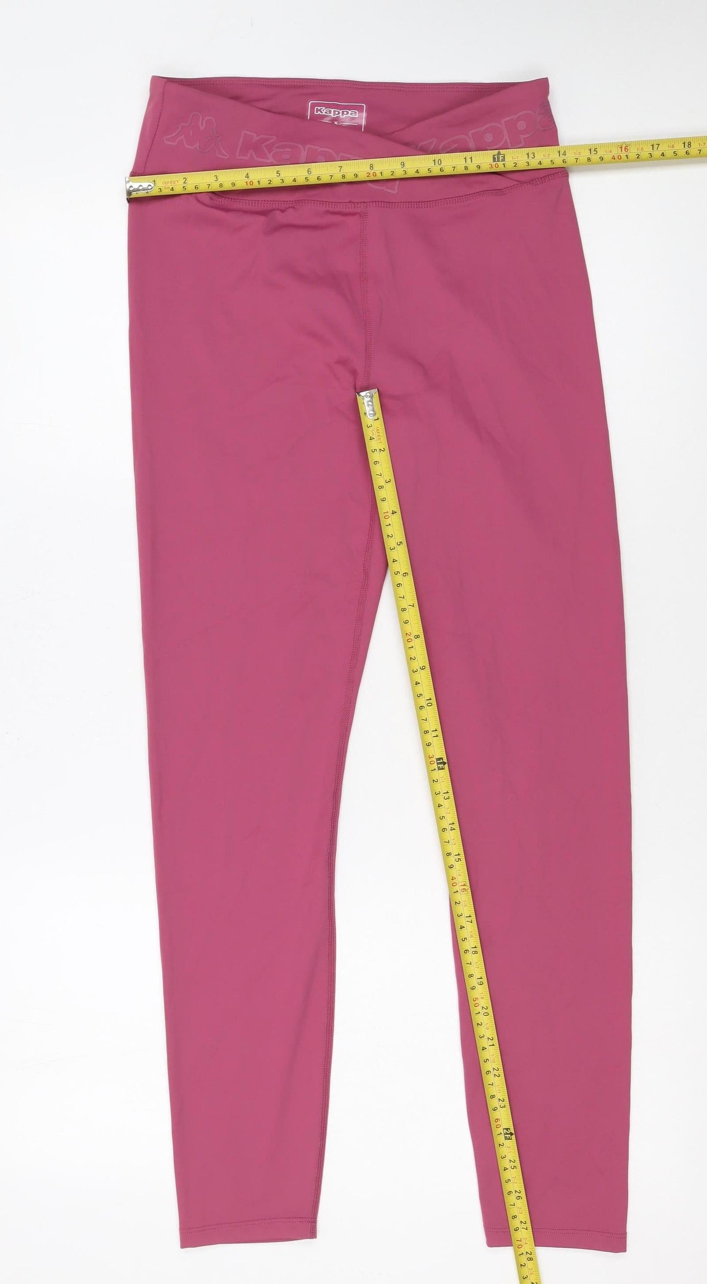 Kappa Women’s Pink Stretch Leggings S Mid Rise Sportswear