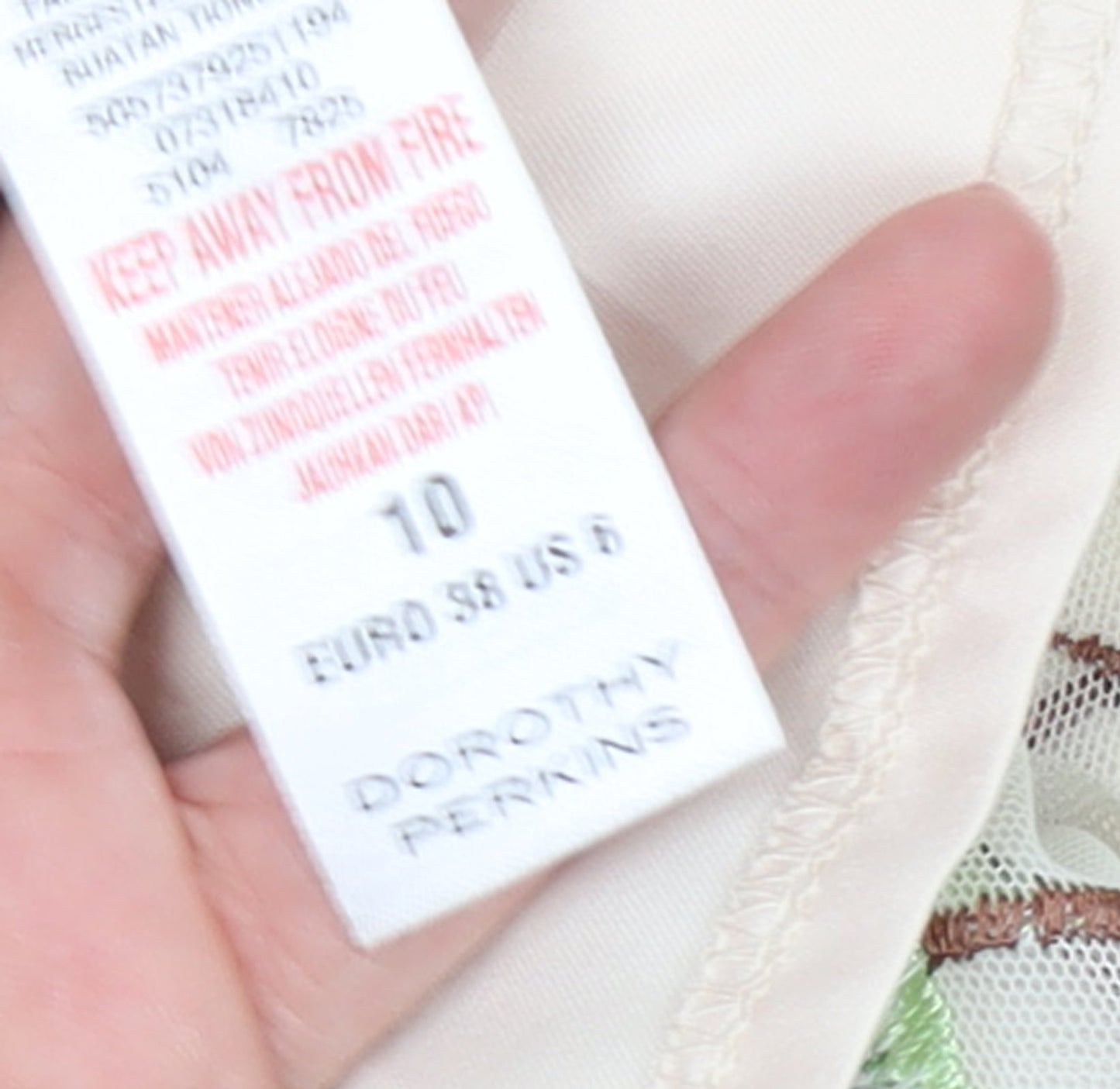 Dorothy Perkins Women Ivory Floral Embroidered Sheath Dress Size 10