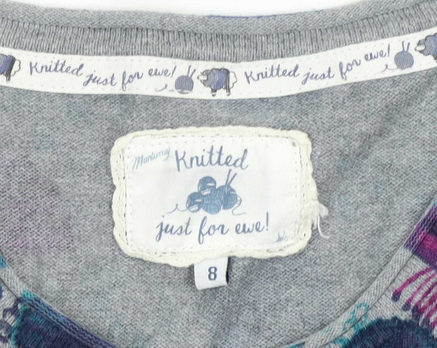 Mantaray Women’s Grey Floral Cotton Cardigan Size 8