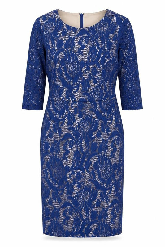 Pied a Terre Womens Blue Lace Sheath Dress Size 10 Partywear