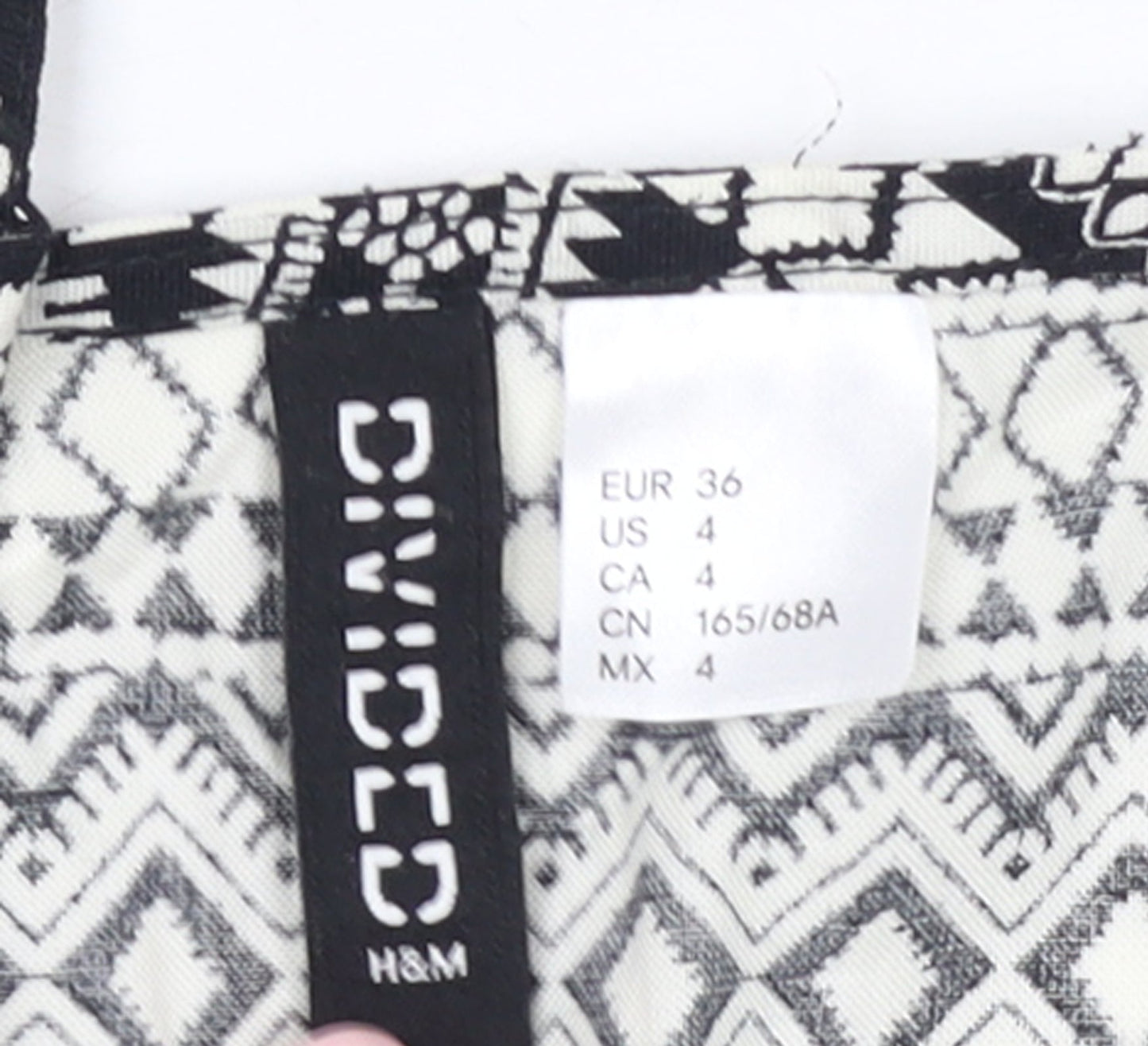 H&M Divided Women's Black & White Sleeveless Playsuit Size 8 Viscose