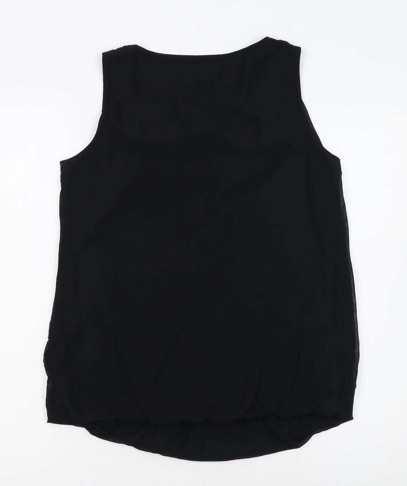 Et Vous Women's Black Size 14 Sleeveless Wrap Chiffon Blouse