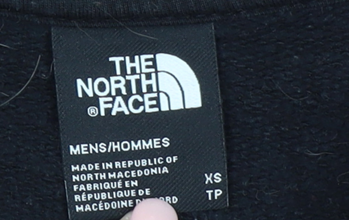 The North Face Men’s Black XS Full Zip Hoodie Cotton Fleece