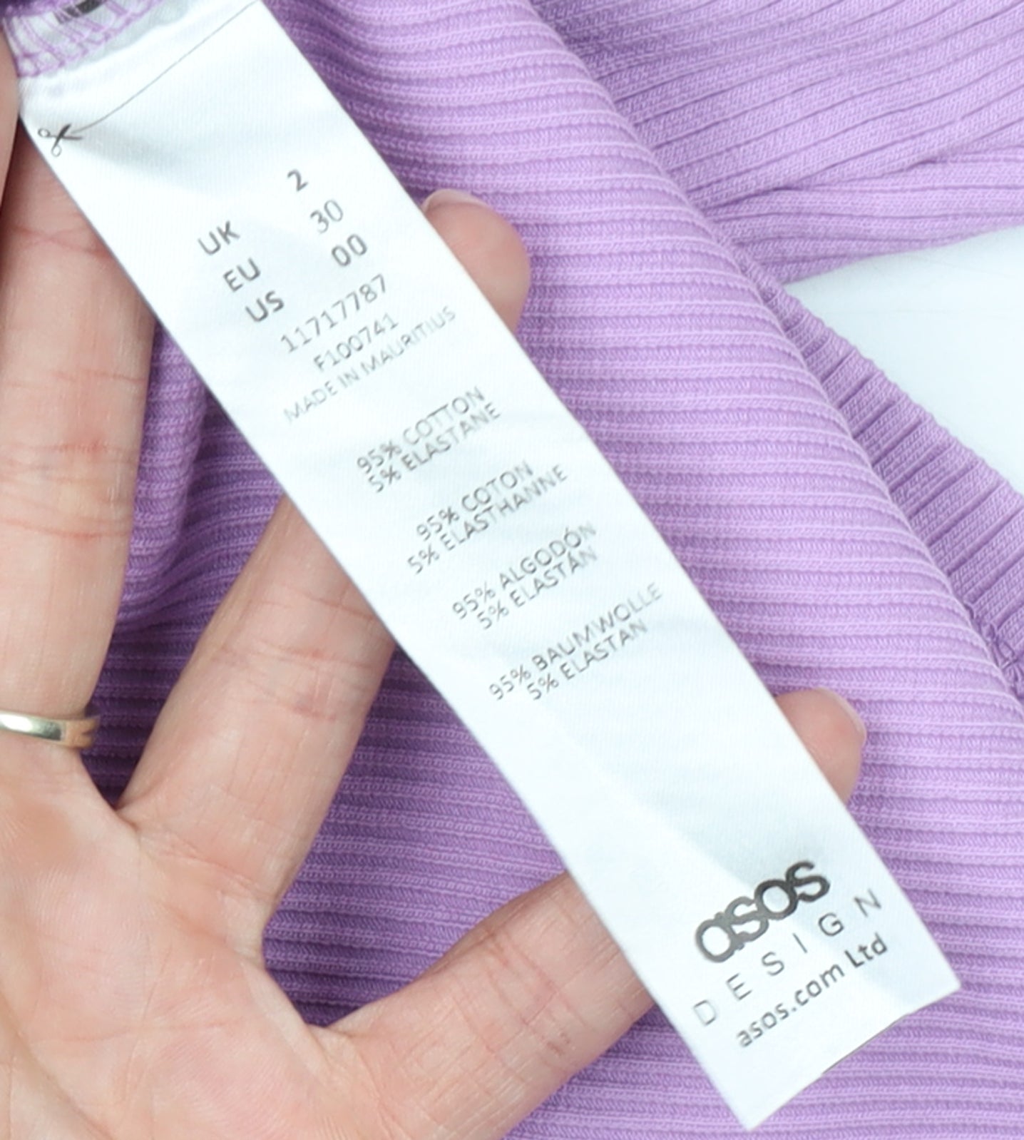 ASOS DESIGN Women’s Purple Bodycon Knit Dress Size 2