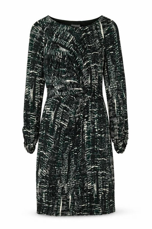 Ghost Women’s Green Geometric Wrap Dress Medium Long Sleeve