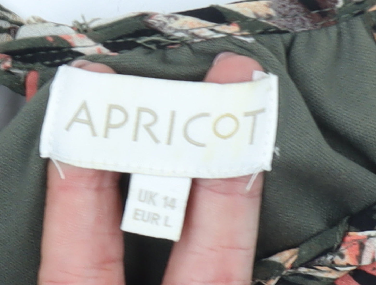 Apricot Women’s Green Tropical Floral Halter Shift Dress Size 14