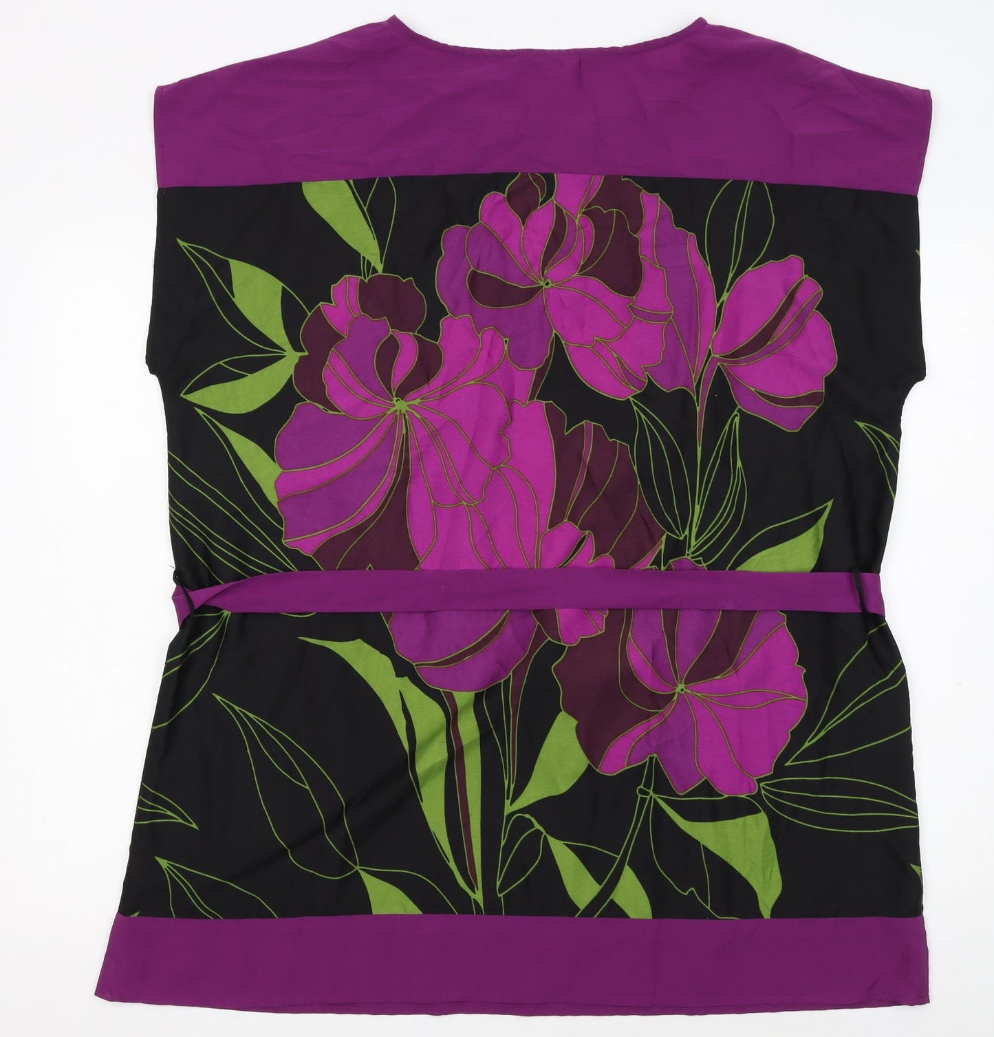 BHS Women’s Purple Floral Sleeveless Shift Dress Size 22