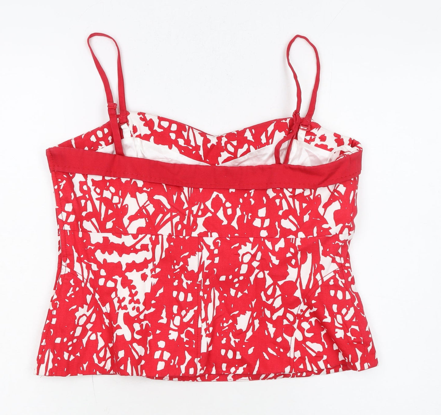 Coast Womens Red White Cotton Lined Camisole Top Size 14