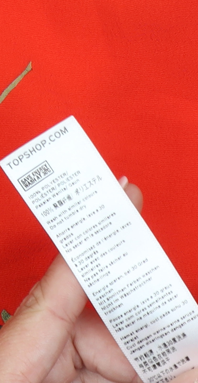 Topshop Women Red Floral Fit & Flare Petite Dress Size 6